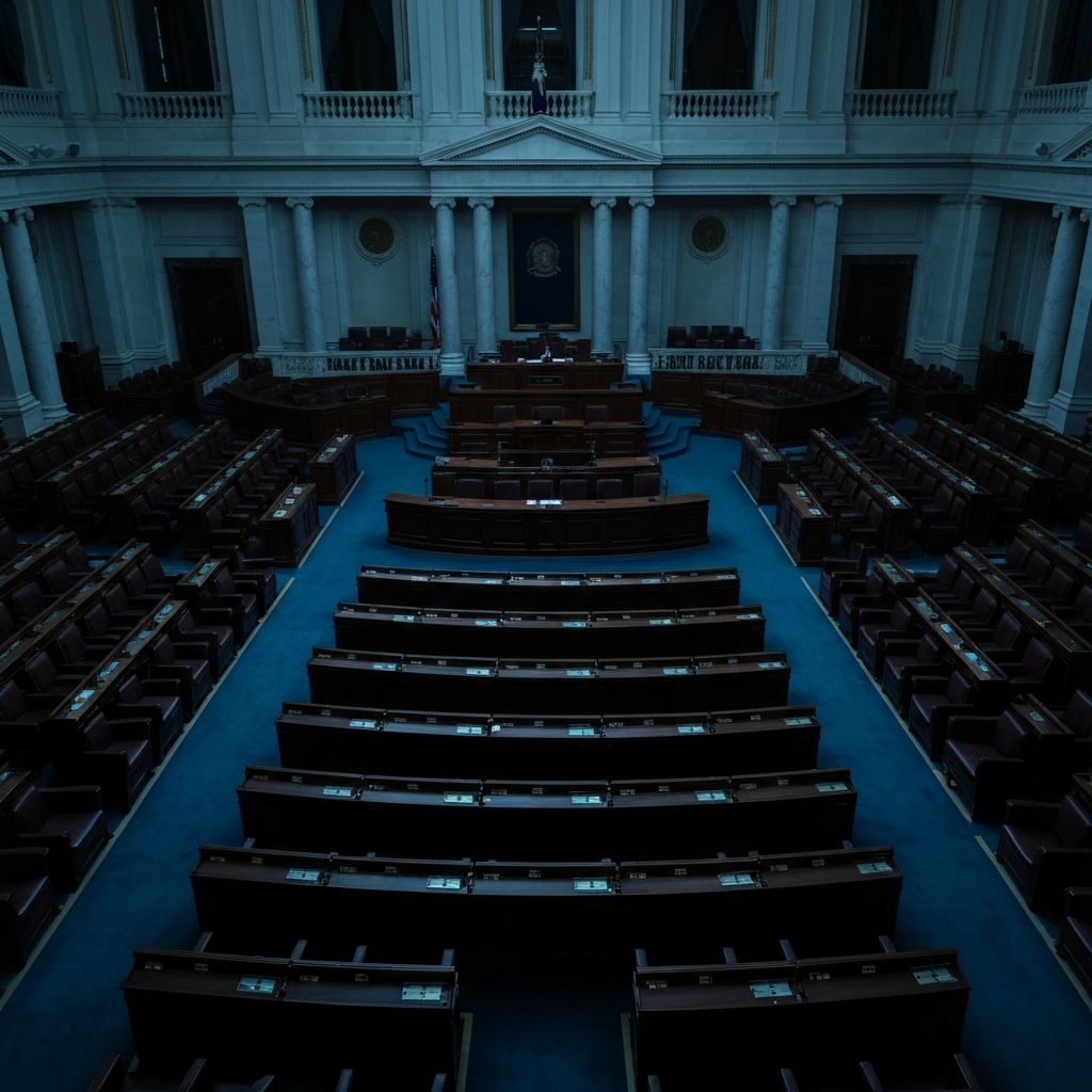 Empty congressional chamber